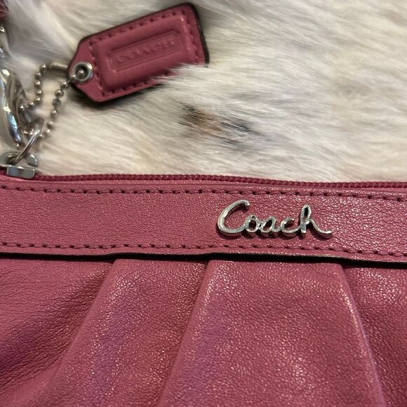 COACH Pink Wristlet w/ Keychain - Picture 2 of 5